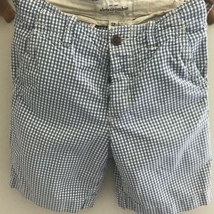 Boys Abercrombie Blue and White Checked Shorts